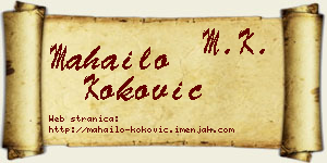 Mahailo Koković vizit kartica